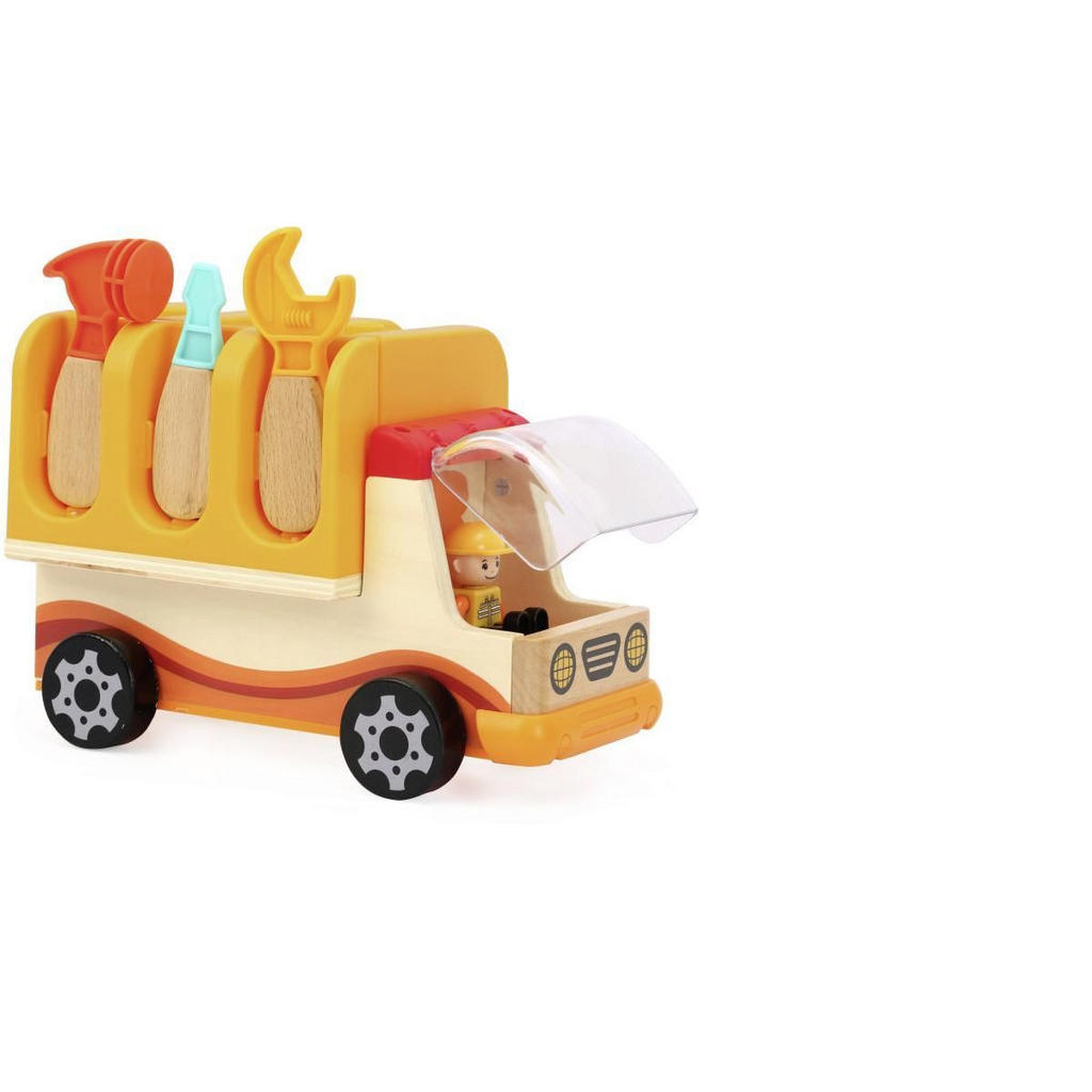 Image of My Baby Lou Spielfahrzeug , Werkbank Truck , Multicolor , Kunststoff, Holzwerkstoff , Schichtholz , 13.7x22 cm , lackiert,Echtholz , farbecht , 004131000401