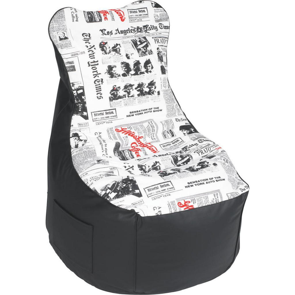 Image of Boxxx Sitzsack 330 l , Pesaro , Textil , Zeitung , 85x100x85 cm , Webstoff , Indoor , 000277002404