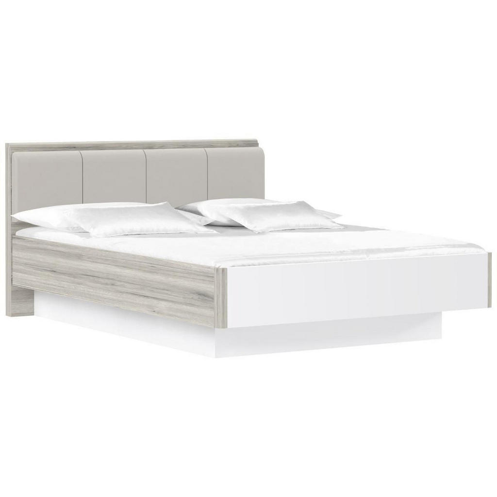 Image of Carryhome Bett 140/200 cm in eichefarben, weiß hochglanz , Rondino , Holzwerkstoff , 140 cm , Hochglanz, Dekorfolie,Nachbildung , 000687056602