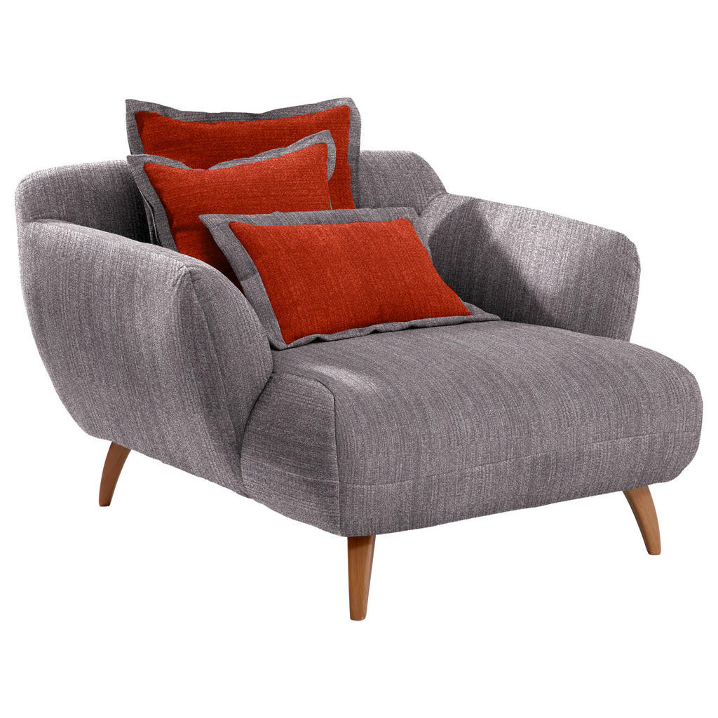 Image of Carryhome Big sessel in chenille rot, dunkelgrau , Mocca , Textil , Buche , massiv , 120x85x150 cm , Chenille,Echtholz , Fussart wählbar, Stoffauswahl , 001877066020