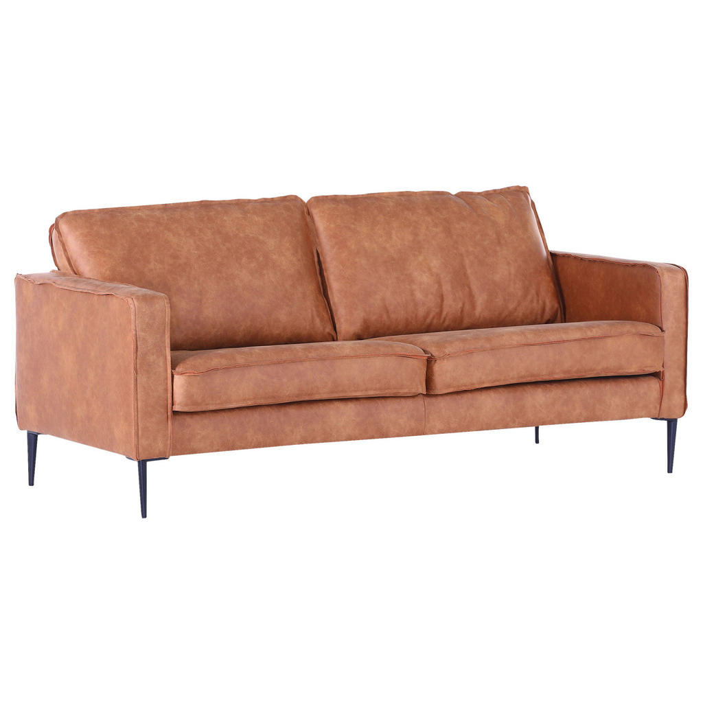 Image of Ambia Home Dreisitzer-sofa in mikrofaser cognac , Anzio -Ambia Home- , Textil , 195x66x93 cm , lackiert,Mikrofaser , Typenauswahl, Rücken echt , 001877100401