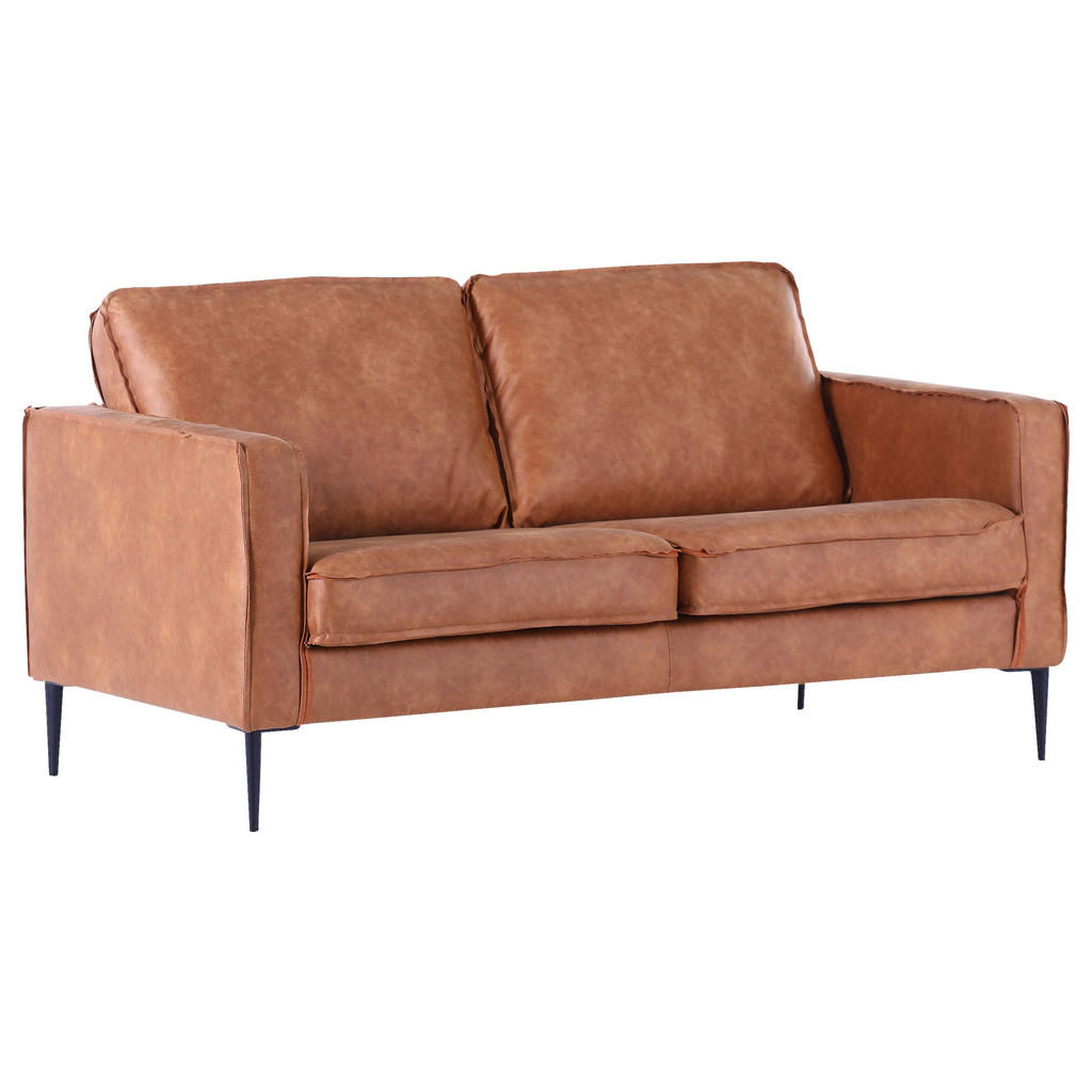 Image of Ambia Home Zweisitzer-sofa in mikrofaser cognac , Anzio -Ambia Home- , Textil , 165x66x93 cm , lackiert,Mikrofaser , Typenauswahl, Rücken echt , 001877100402