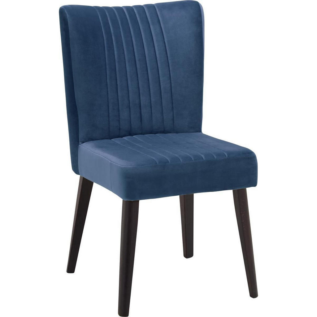 Image of Ambia Home Stuhl in holz, textil petrol, dunkelbraun , Jan , massiv , Uni , 53x92x61 cm , lackiert,Echtholz , 002229010502