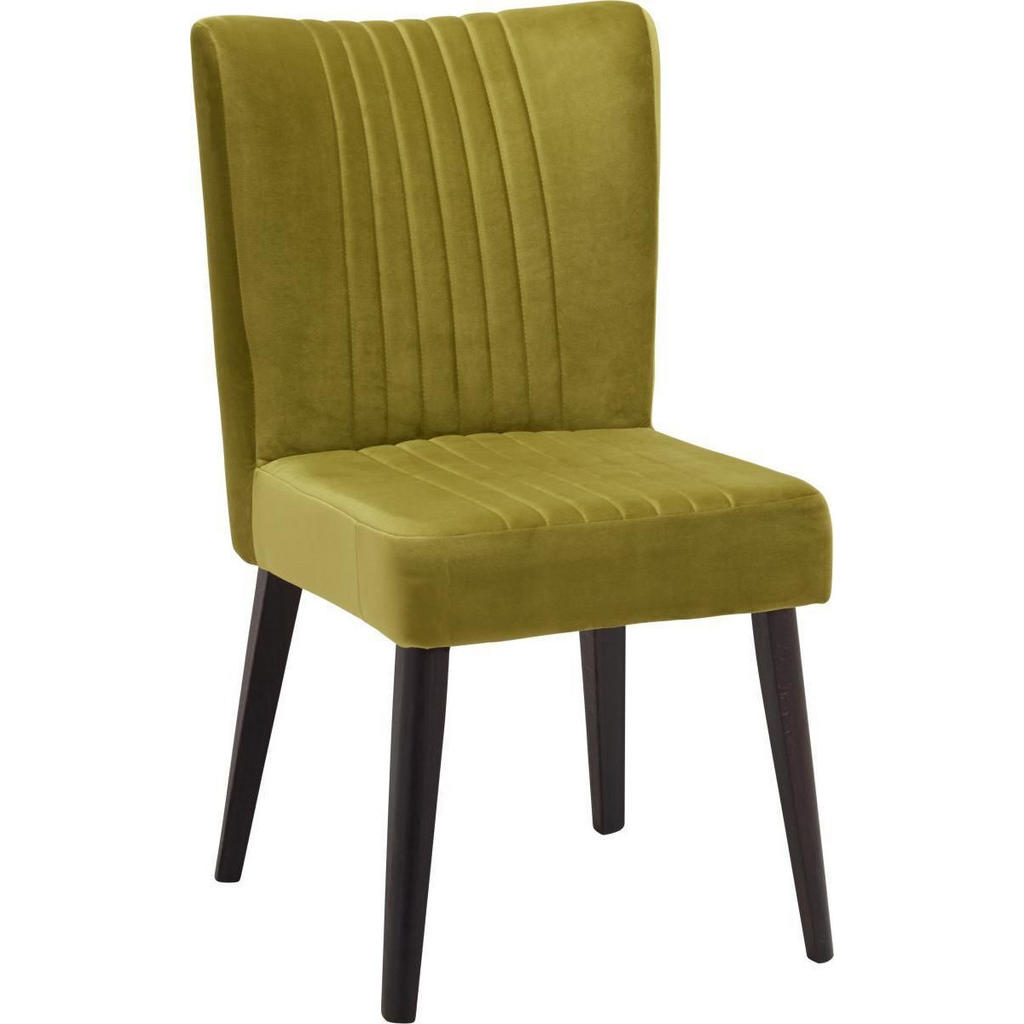 Image of Ambia Home Stuhl in holz, textil grün, dunkelbraun , Jan , massiv , Uni , 53x92x61 cm , lackiert,Echtholz , 002229010504