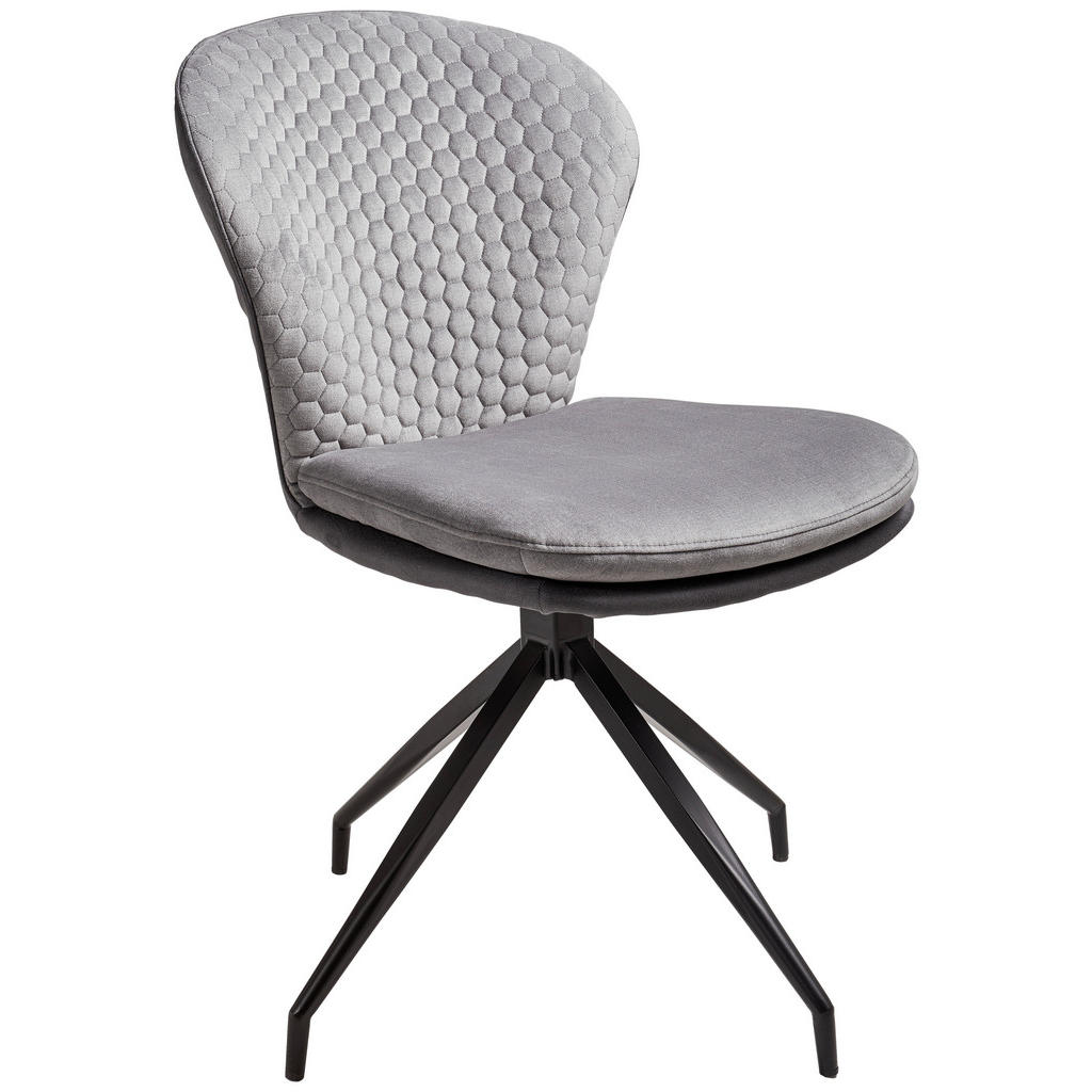Image of Novel Stuhl in metall, textil schwarz, hellgrau, dunkelgrau , BEE -Top- , 48x87.5x63 cm , matt, pulverbeschichtet,Mikrofaser , Sitzfläche 360° drehbar , 002727015301