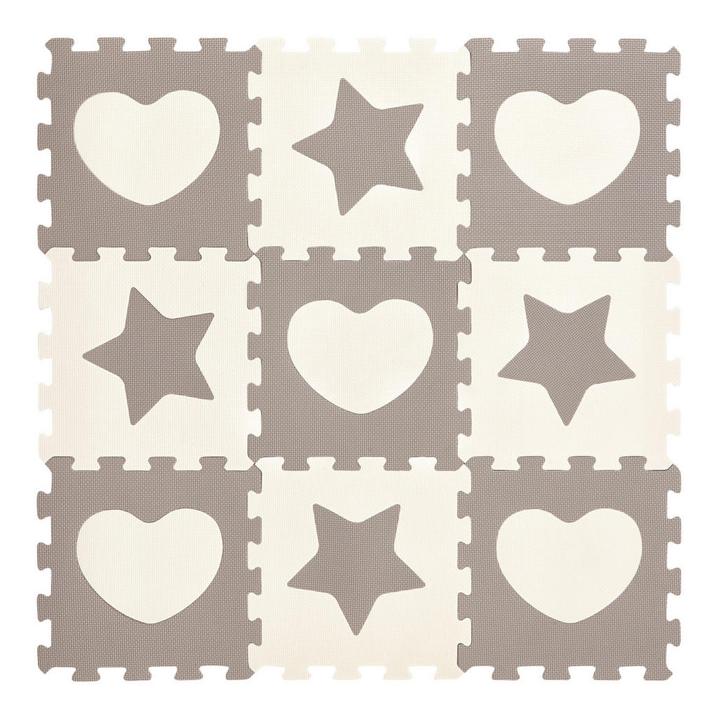 Image of My Baby Lou Bodenpuzzle , Heart & Star , Grau, weiss , Kunststoff , 32x1 cm , 003072000401
