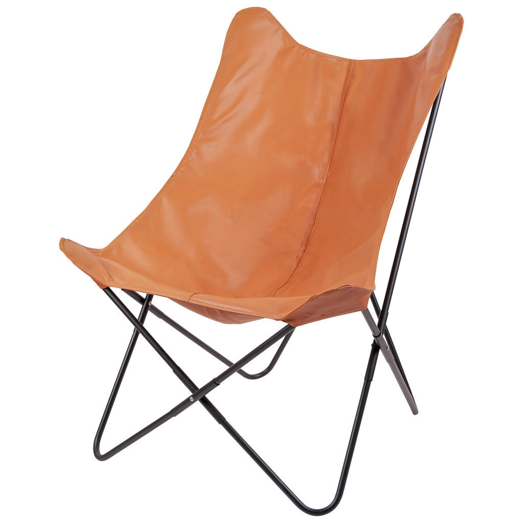 Image of Ambia Home Stuhl in metall, textil braun, schwarz , Kbmy-210706101 , Uni , 78.5x101x72 cm , lackiert,Lederlook , 0031690726