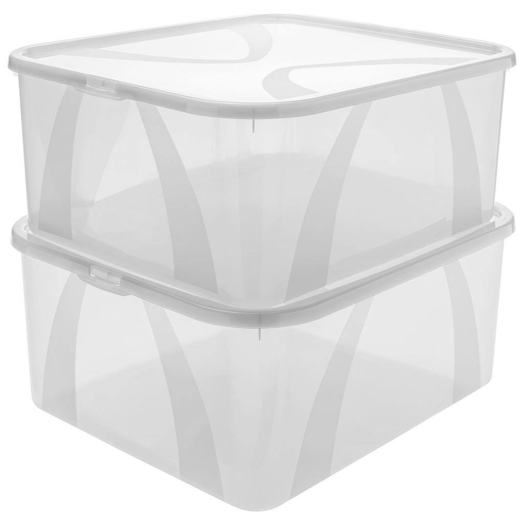 Image of Rotho Aufbewahrungsboxen-set 42/35/17 cm , 1119800096Lz , Transparent , Kunststoff , 35x17 cm , Deckel abnehmbar , 003294028801
