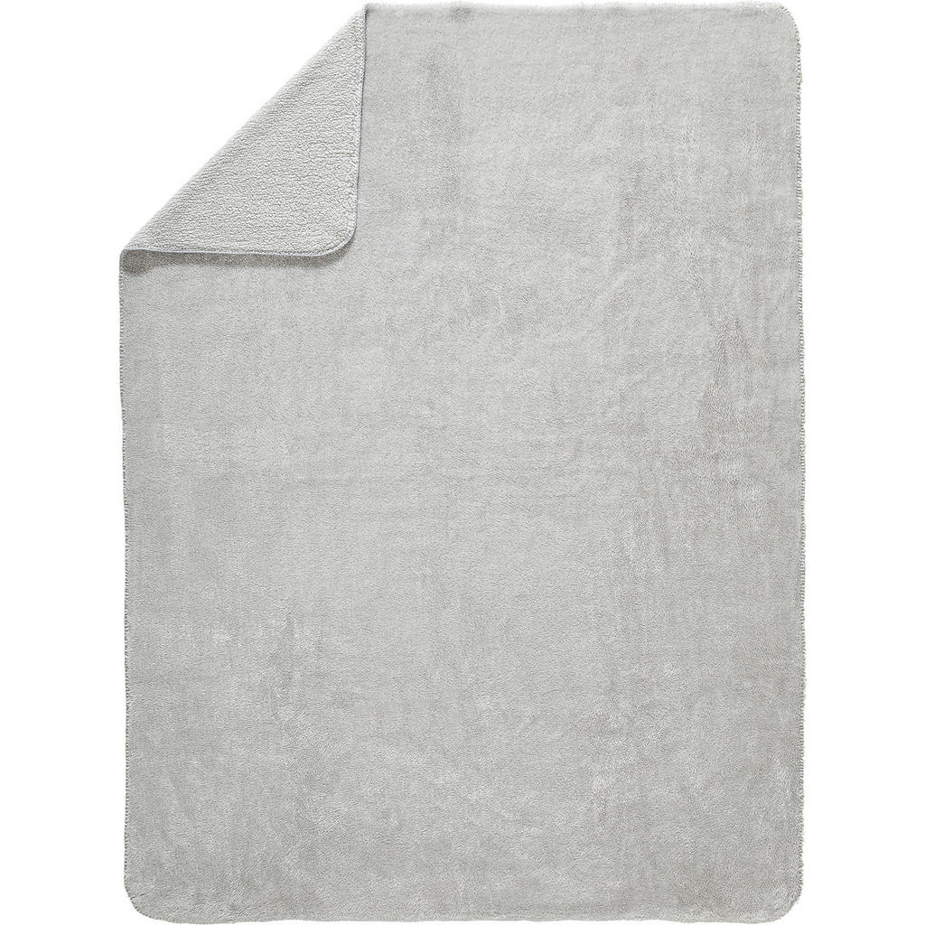 Image of Novel Plaid 150/200 cm , Teddy , Silberfarben , Textil , Uni , 150 cm , 003600000101