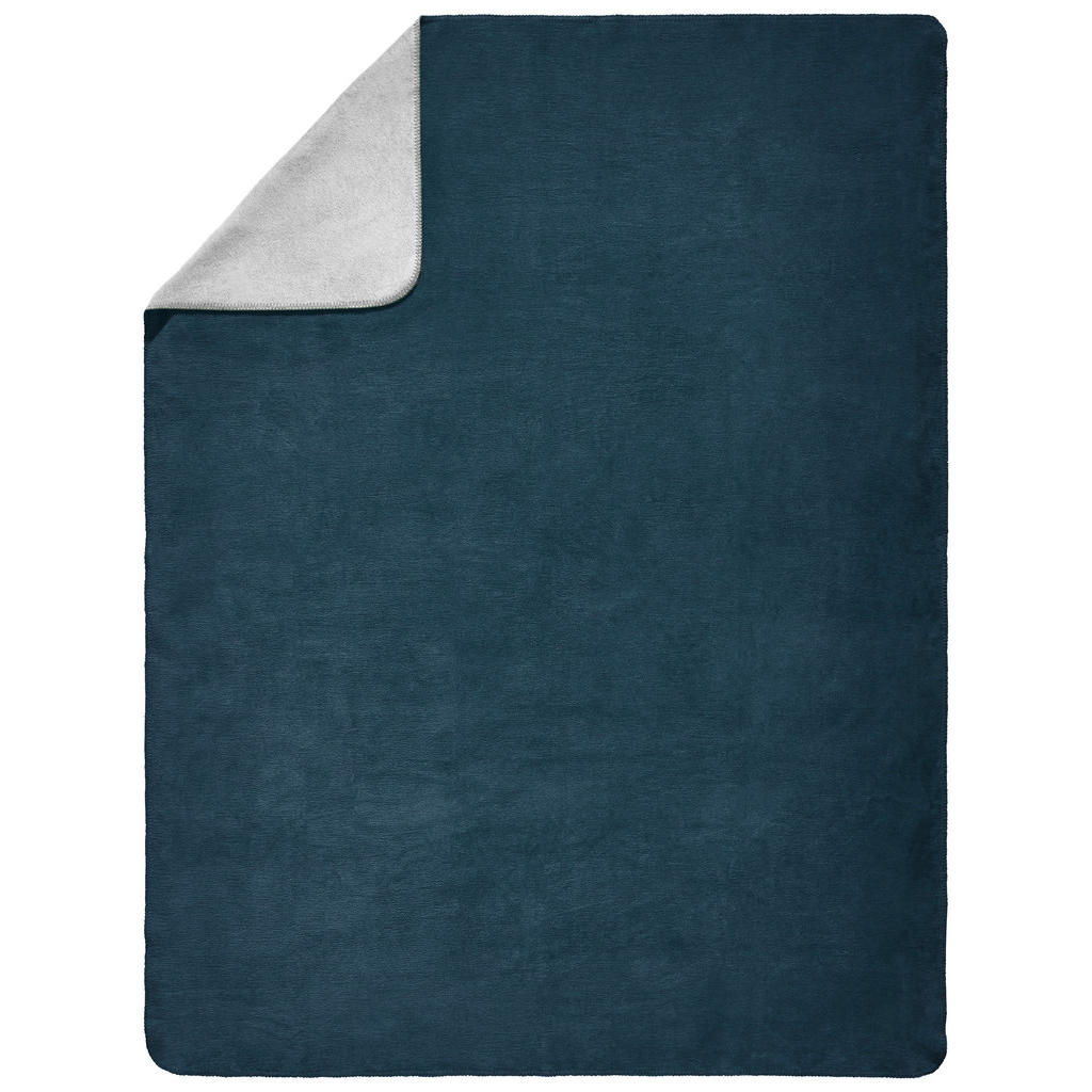 Image of Novel Wohndecke 150/200 cm , DE Vela , Blau, Grau , Textil , Uni , 150 cm , Jacquard , Double face , 006161000910