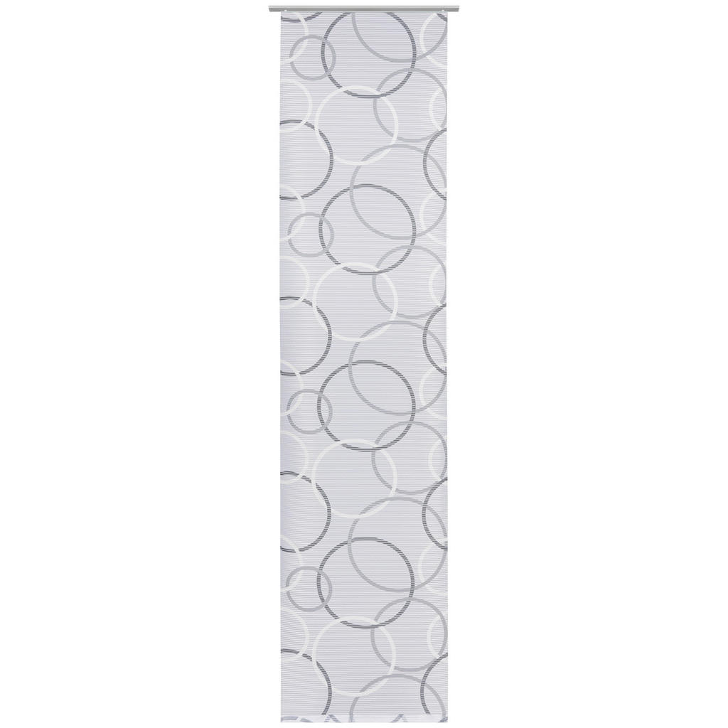 Image of Novel Flächenvorhang in grau, weiss , Amira , Textil , Kreise , 60x255 cm , mit Flauschband, Öffnung für Beschwerungsstab, ohne Technik , 006595011001